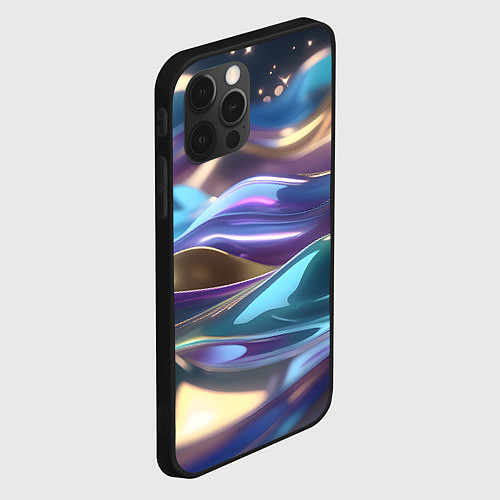 Чехол iPhone 12 Pro Max Космические мягкие волны / 3D-Черный – фото 2