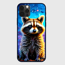 Чехол для iPhone 12 Pro Max Енот в звездную ночь, цвет: 3D-черный