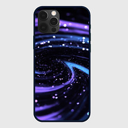 Чехол для iPhone 12 Pro Max Фиолетовая текстура по кругу, цвет: 3D-черный