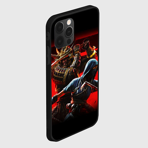 Чехол iPhone 12 Pro Max Assassins Creed Тени / 3D-Черный – фото 2