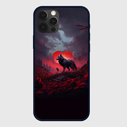 Чехол iPhone 12 Pro Max Волчица на фоне сердца