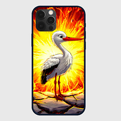 Чехол для iPhone 12 Pro Max Аист в огне, цвет: 3D-черный