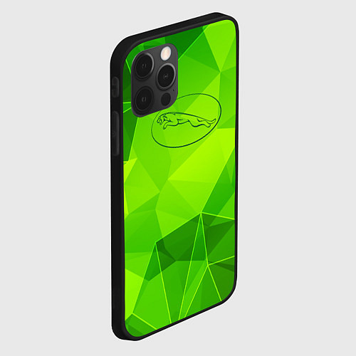 Чехол iPhone 12 Pro Max Jaguar green poly / 3D-Черный – фото 2