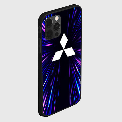 Чехол iPhone 12 Pro Max Mitsubishi neon energy / 3D-Черный – фото 2