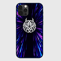 Чехол для iPhone 12 Pro Max Disturbed neon energy, цвет: 3D-черный