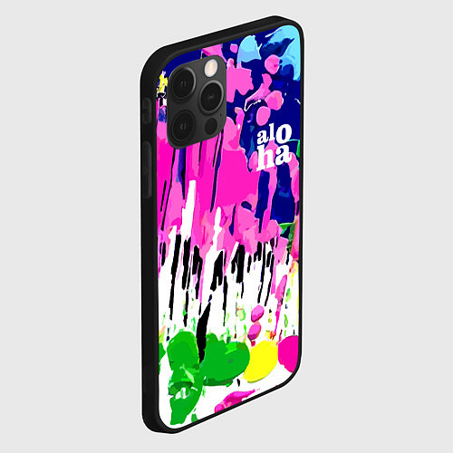 Чехол iPhone 12 Pro Max Colorful abstraction - aloha / 3D-Черный – фото 2