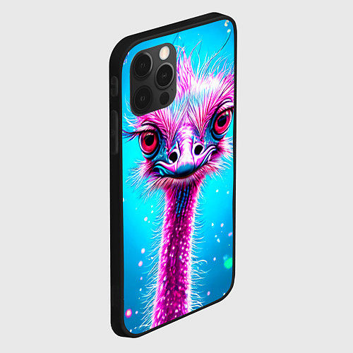 Чехол iPhone 12 Pro Max Страусиная голова / 3D-Черный – фото 2