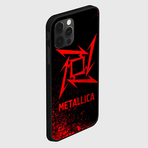 Чехол iPhone 12 Pro Max Metallica - red gradient / 3D-Черный – фото 2