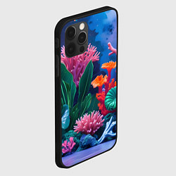 Чехол для iPhone 12 Pro Max Подводные кораллы, цвет: 3D-черный — фото 2