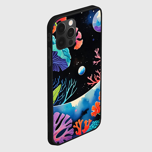 Чехол iPhone 12 Pro Max Подводная фантастика / 3D-Черный – фото 2