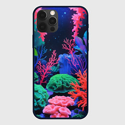 Чехол для iPhone 12 Pro Max Подводный мир с кораллами, цвет: 3D-черный