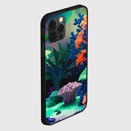Чехол iPhone 12 Pro Max Морское дно с кораллами / 3D-Черный – фото 2