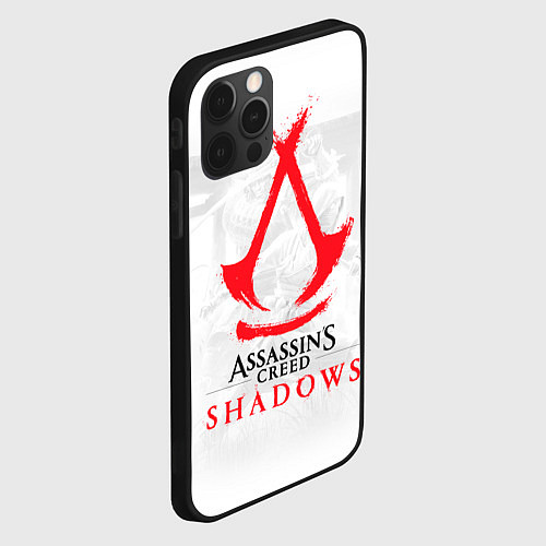 Чехол iPhone 12 Pro Max Assassins Creed Shadows - samurai / 3D-Черный – фото 2