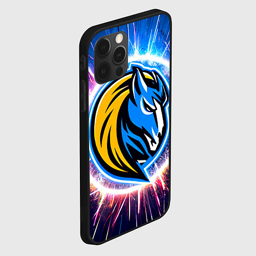 Чехол iPhone 12 Pro Max Даллас Маверикс логотип в искрах / 3D-Черный – фото 2