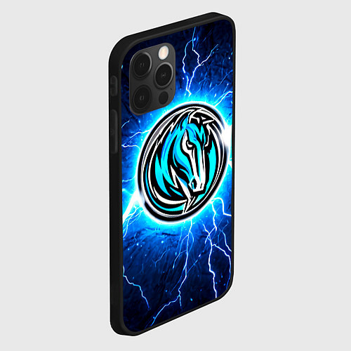 Чехол iPhone 12 Pro Max Даллас Маверикс в разрядах молний / 3D-Черный – фото 2
