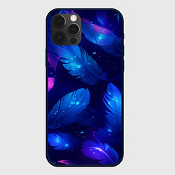 Чехол для iPhone 12 Pro Max Мерцающие перья - волшебные искры, цвет: 3D-черный