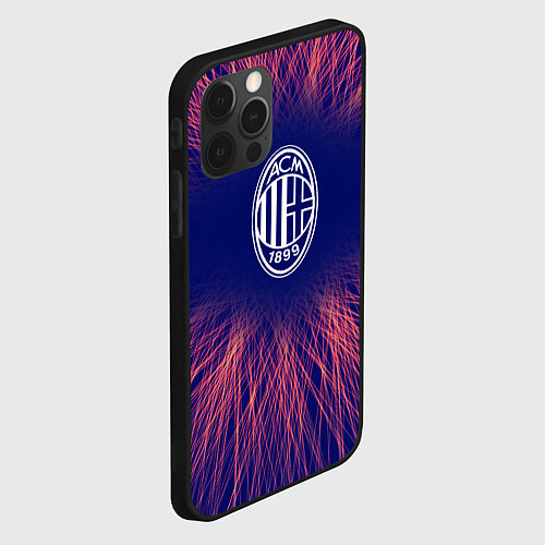 Чехол iPhone 12 Pro Max AC Milan red energy / 3D-Черный – фото 2