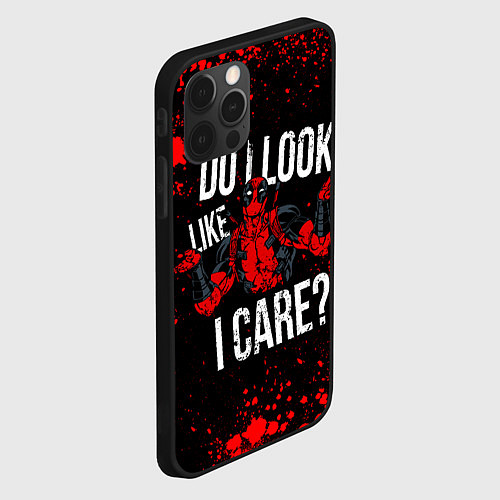 Чехол iPhone 12 Pro Max Дэдпул - красные брызги / 3D-Черный – фото 2