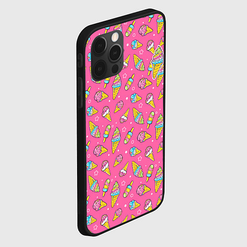 Чехол iPhone 12 Pro Max Я люблю мороженку / 3D-Черный – фото 2