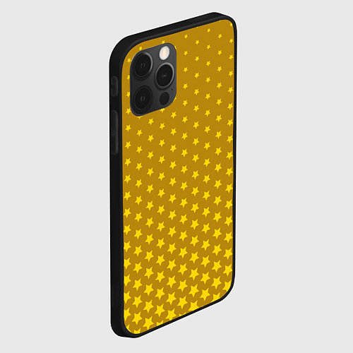 Чехол iPhone 12 Pro Max Золотые звезды / 3D-Черный – фото 2