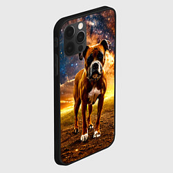 Чехол для iPhone 12 Pro Max Немецкий боксер и звездное небо, цвет: 3D-черный — фото 2