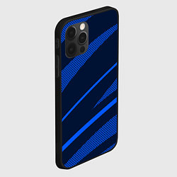 Чехол для iPhone 12 Pro Max Тёмный синий абстракция полосы, цвет: 3D-черный — фото 2