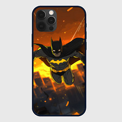 Чехол для iPhone 12 Pro Max Бэтмен летит спасать город, цвет: 3D-черный