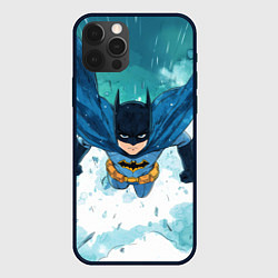 Чехол для iPhone 12 Pro Max Бэтмен летит в облаках, цвет: 3D-черный
