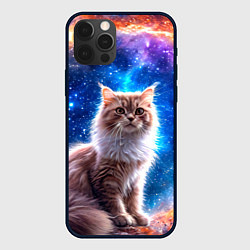 Чехол для iPhone 12 Pro Max Ангорская кошка в космосе, цвет: 3D-черный