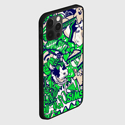 Чехол для iPhone 12 Pro Max The Sims стикеры, цвет: 3D-черный — фото 2