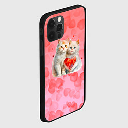Чехол для iPhone 12 Pro Max Котята и сердечки, цвет: 3D-черный — фото 2