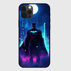 Чехол iPhone 12 Pro Max Бэтмен неоновый город