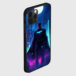 Чехол для iPhone 12 Pro Max Бэтмен неоновый город, цвет: 3D-черный — фото 2