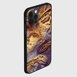 Чехол для iPhone 12 Pro Max Окаменелые динозавры, подарок для палеонтолога, цвет: 3D-черный — фото 2