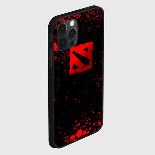 Чехол iPhone 12 Pro Max Красные брызги - Dota 2 / 3D-Черный – фото 2