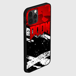 Чехол для iPhone 12 Pro Max Дум - белый и красный, цвет: 3D-черный — фото 2