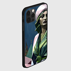 Чехол для iPhone 12 Pro Max Девушка в зеленом платье, цвет: 3D-черный — фото 2