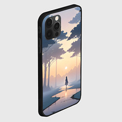 Чехол для iPhone 12 Pro Max В лесу на закате, цвет: 3D-черный — фото 2