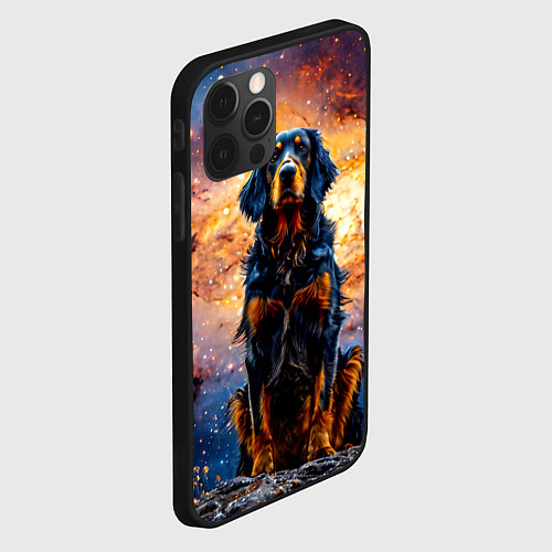 Чехол iPhone 12 Pro Max Сеттер в космосе / 3D-Черный – фото 2