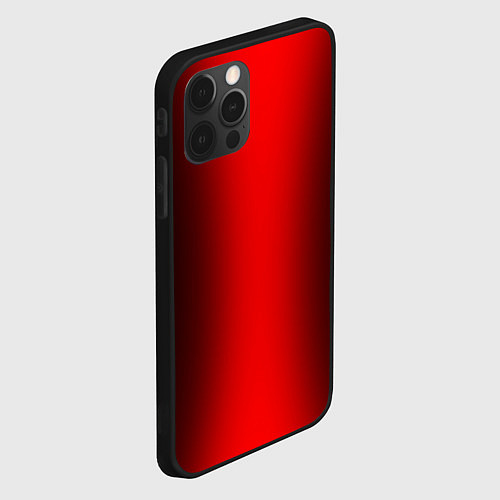 Чехол iPhone 12 Pro Max Чёрно-красный градиент по центру / 3D-Черный – фото 2