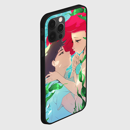 Чехол iPhone 12 Pro Max Парень и русалочка / 3D-Черный – фото 2