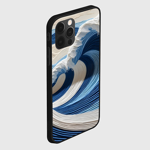 Чехол iPhone 12 Pro Max Волна из нитей / 3D-Черный – фото 2