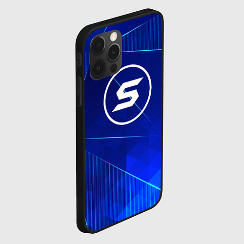 Чехол iPhone 12 Pro Max Skillet blue poly / 3D-Черный – фото 2