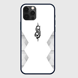Чехол для iPhone 12 Pro Max Slipknot white poly, цвет: 3D-черный