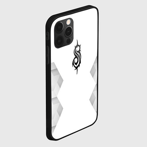 Чехол iPhone 12 Pro Max Slipknot white poly / 3D-Черный – фото 2