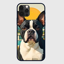 Чехол для iPhone 12 Pro Max Бульдог и лето, цвет: 3D-черный