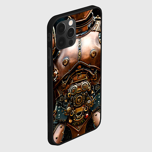 Чехол iPhone 12 Pro Max Рыцарские доспехи фэнтези Стимпанк / 3D-Черный – фото 2