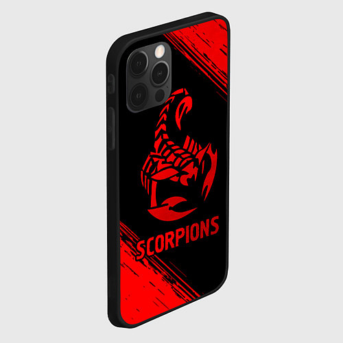 Чехол iPhone 12 Pro Max Scorpions - red gradient / 3D-Черный – фото 2