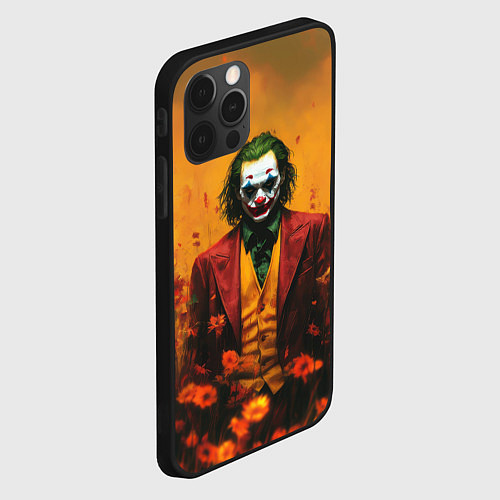 Чехол iPhone 12 Pro Max Джокер в поле цветов / 3D-Черный – фото 2