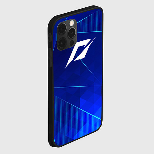 Чехол iPhone 12 Pro Max Need for Speed blue poly / 3D-Черный – фото 2